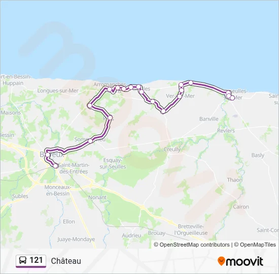 Plan de la ligne 121 de bus