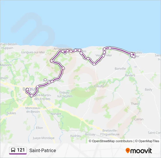 Plan de la ligne 121 de bus