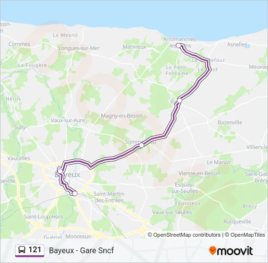 121 Bus Line Map