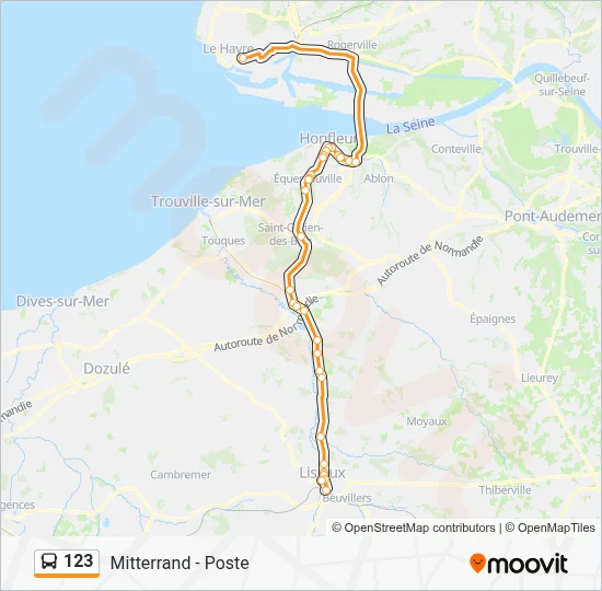 Plan de la ligne 123 de bus