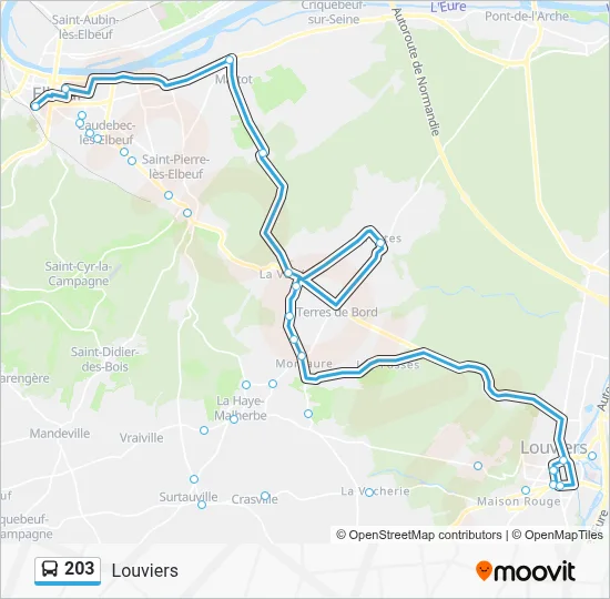 203 Bus Line Map