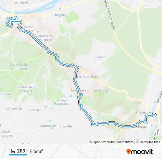 203 Bus Line Map