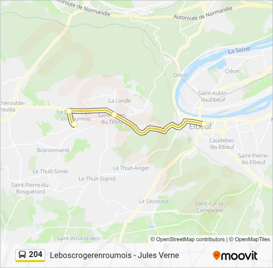 Mapa de 204 de autobús