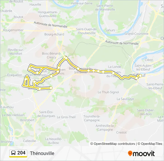 204 Bus Line Map