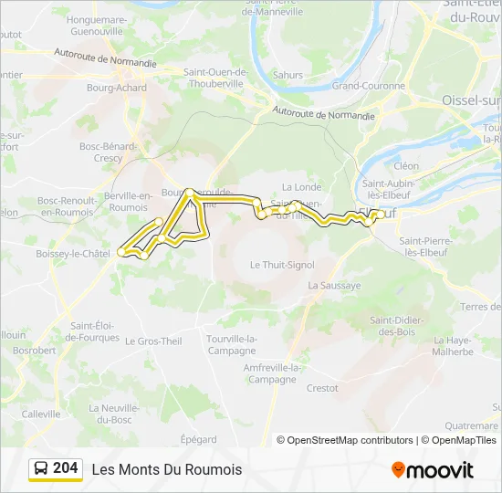 204 Bus Line Map