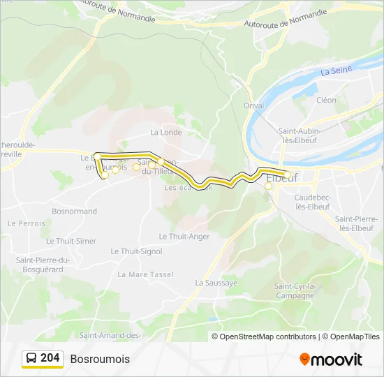 204 Bus Line Map