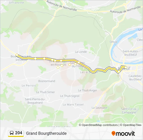 204 Bus Line Map