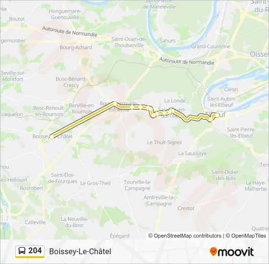 204 Bus Line Map