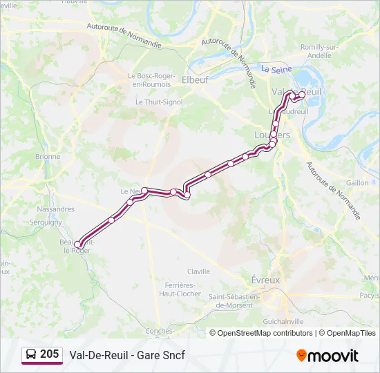 205 Bus Line Map