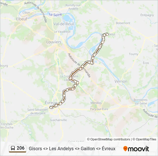 206 Bus Line Map