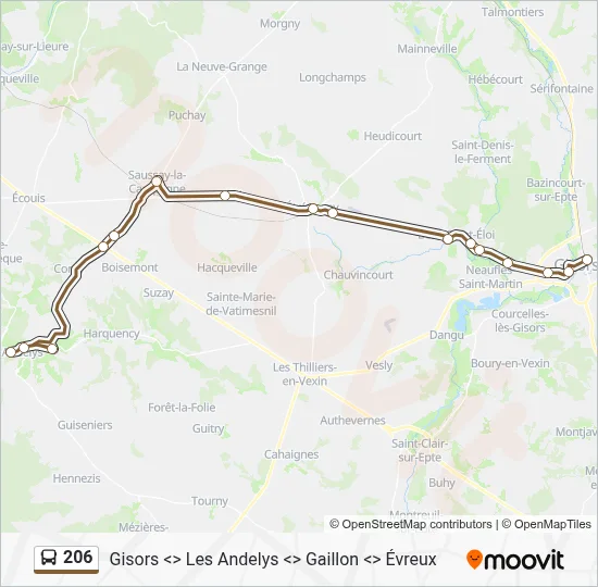206 Bus Line Map