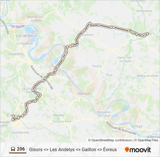 206 Bus Line Map