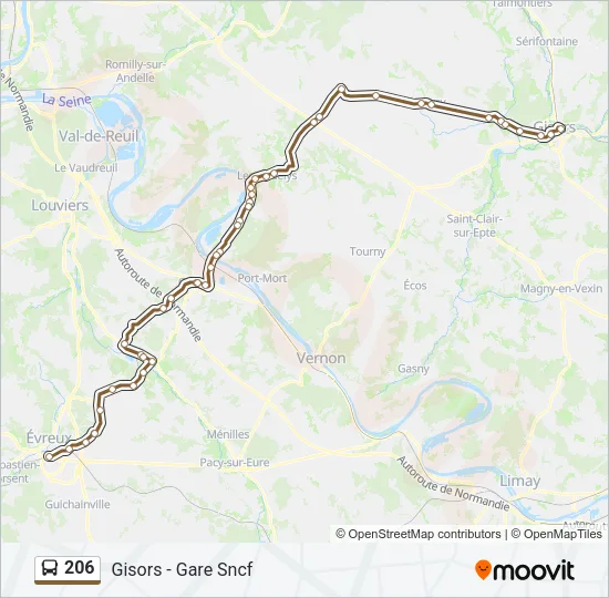 206 Bus Line Map