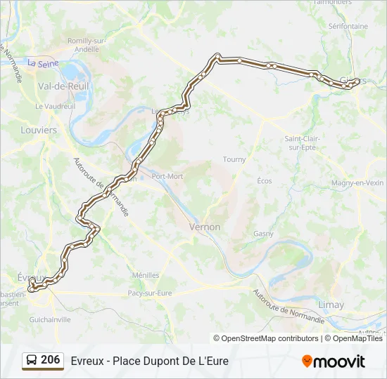 206 Bus Line Map