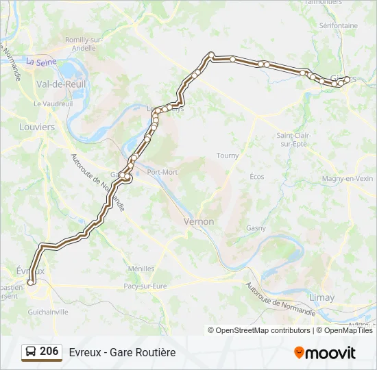 206 Bus Line Map