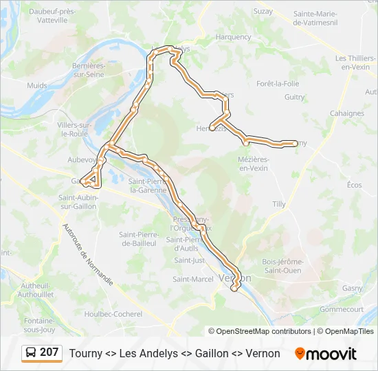207 Bus Line Map