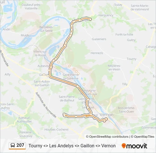 207 Bus Line Map