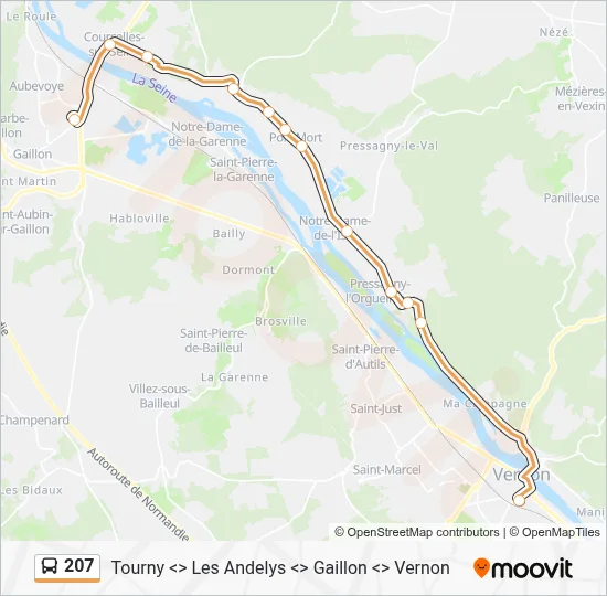207 Bus Line Map