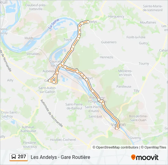 207 Bus Line Map