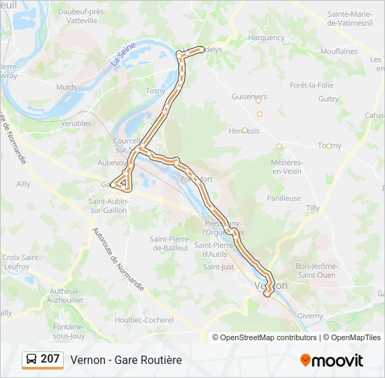 207 Bus Line Map