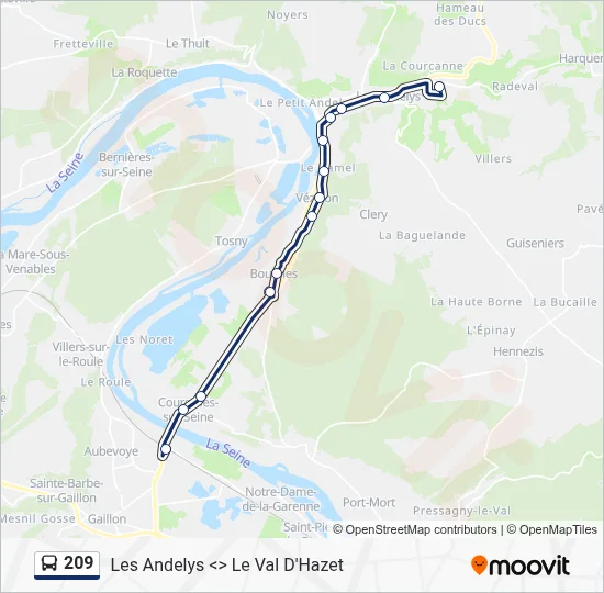 209 Bus Line Map