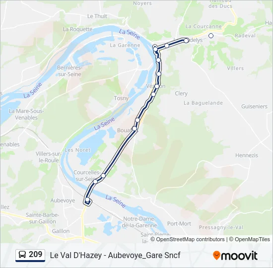 209 Bus Line Map
