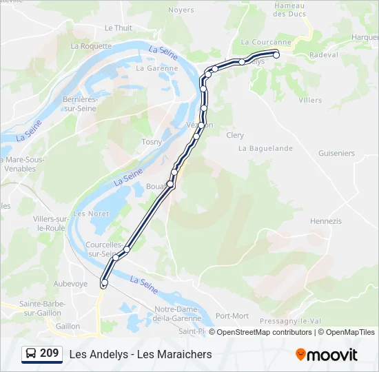 209 Bus Line Map