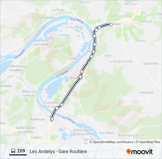209 Bus Line Map