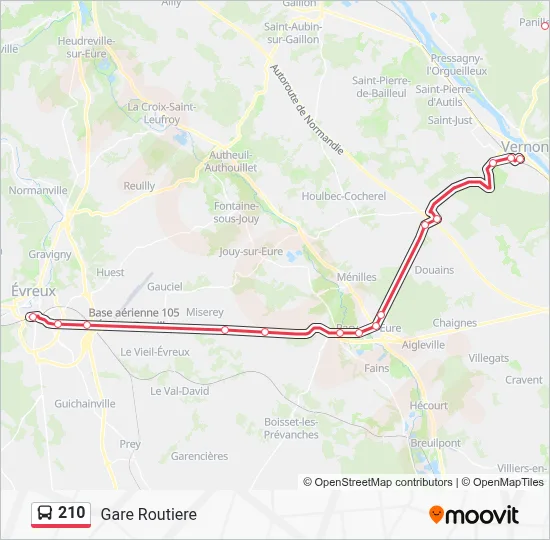 210 Bus Line Map