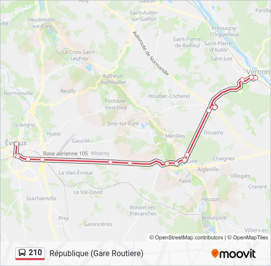 210 Bus Line Map