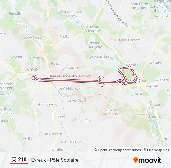 210 Bus Line Map