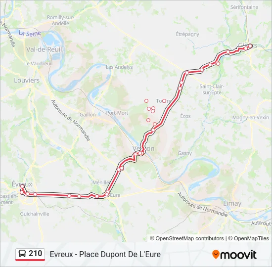 210 Bus Line Map
