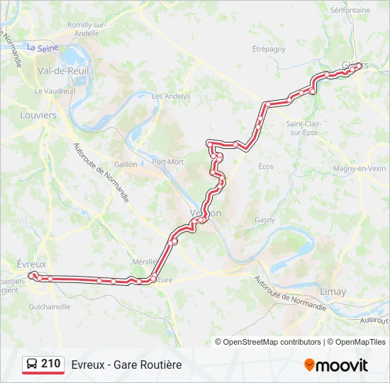 210 Bus Line Map