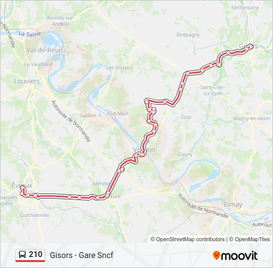 210 Bus Line Map