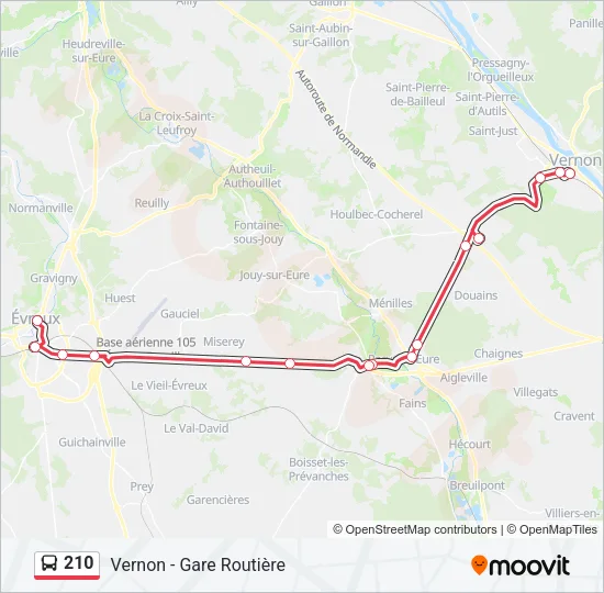 210 Bus Line Map