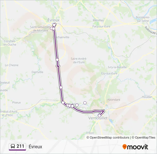 211 Bus Line Map
