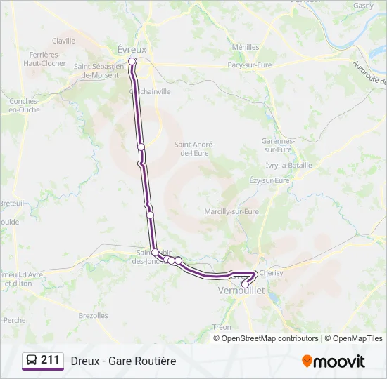 211 Bus Line Map