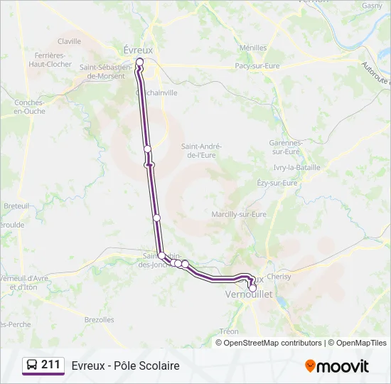 211 Bus Line Map
