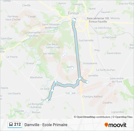 Mapa de 212 de autobús