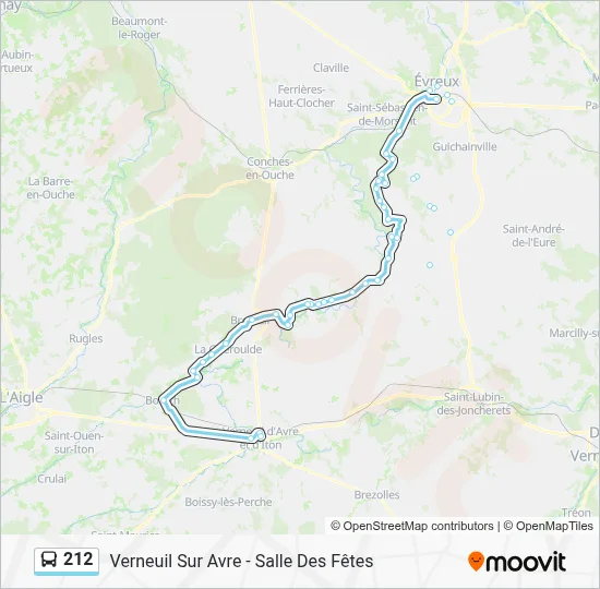 Plan de la ligne 212 de bus