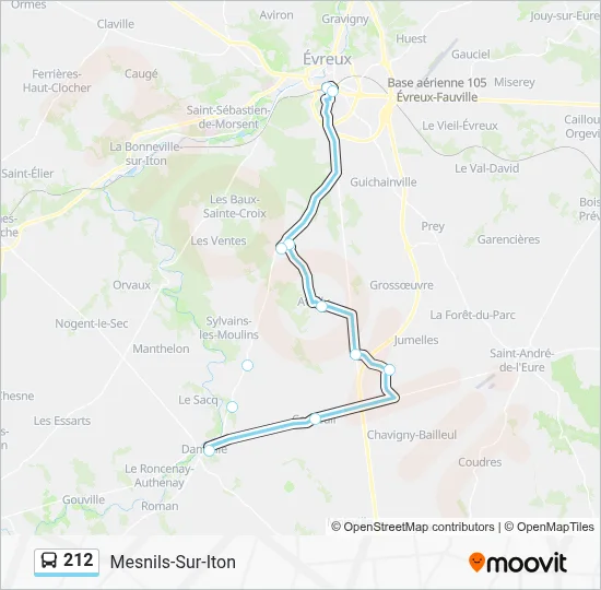 212 Bus Line Map