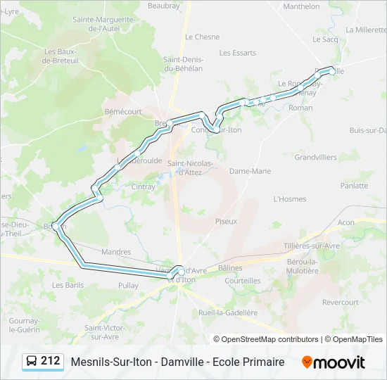 212 Bus Line Map