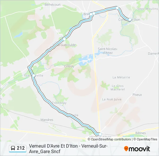 212 Bus Line Map