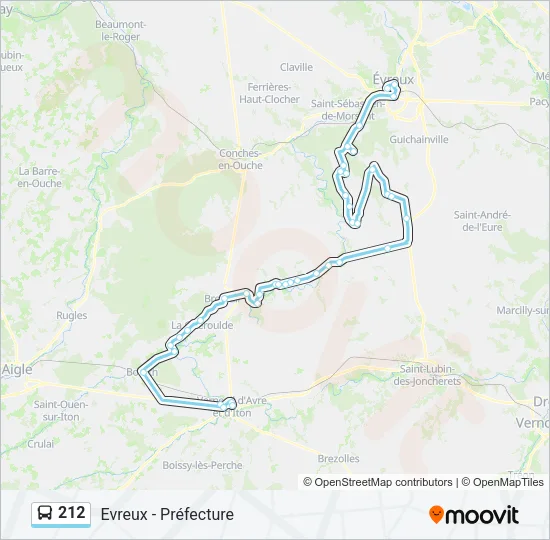 212 Bus Line Map