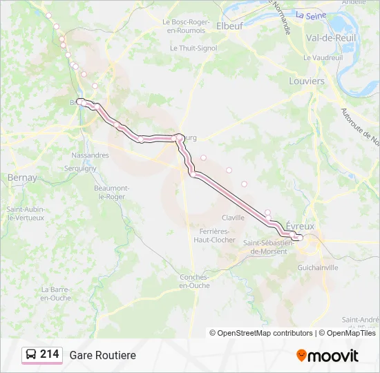 214 Bus Line Map