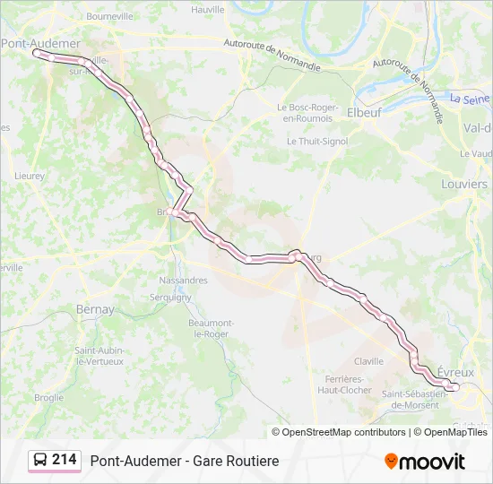 214 Bus Line Map
