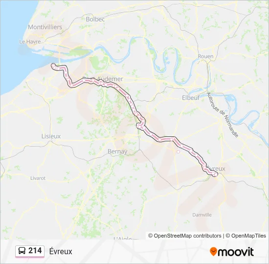 214 Bus Line Map