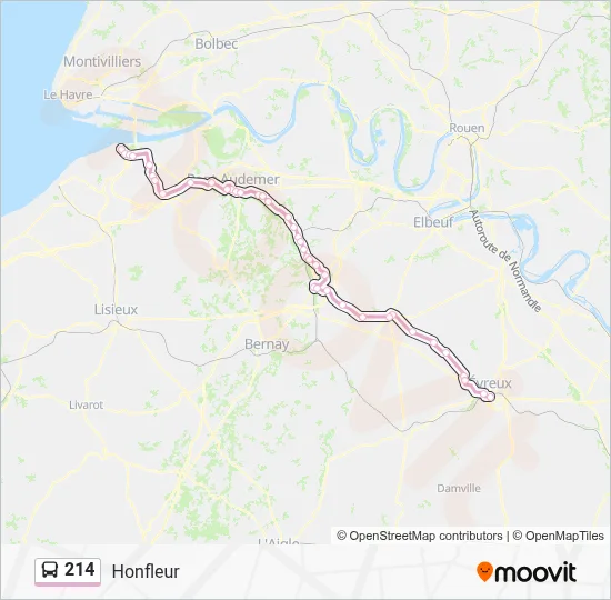 214 Bus Line Map