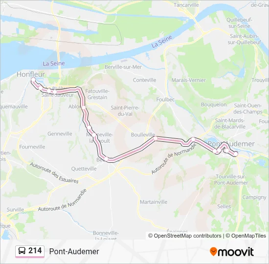 214 Bus Line Map