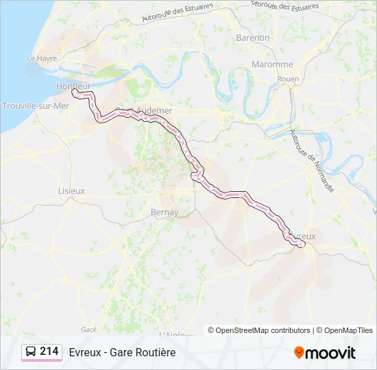 214 Bus Line Map